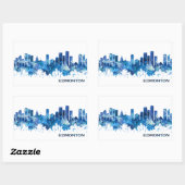 Edmonton Canada Skyline Blue Rechthoekige Sticker (Vel)