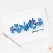 Edmonton Canada Skyline Blue Rechthoekige Sticker (Envelop)