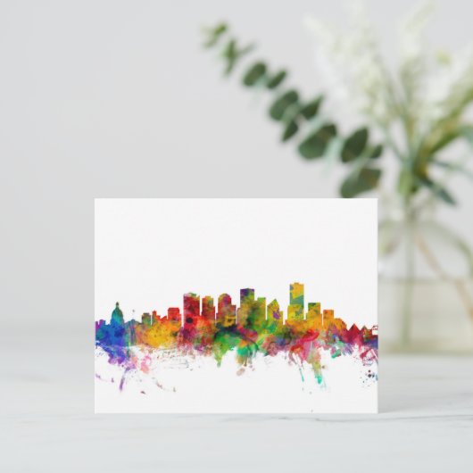 Edmonton Canada Skyline Briefkaart (Staand voorkant)