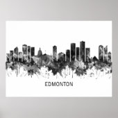 Edmonton Canada Skyline BW Poster (Voorkant)