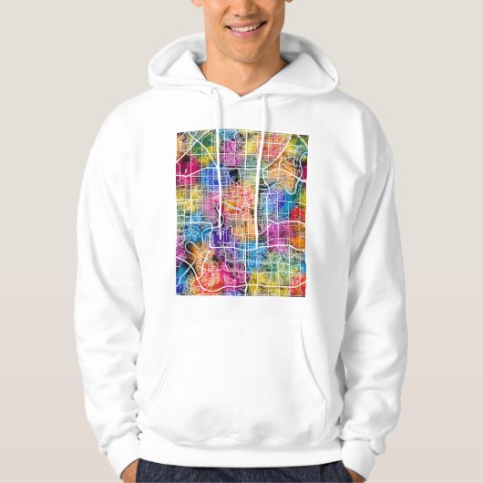 Edmonton Canada Stadkaart Hoodie (Voorkant)