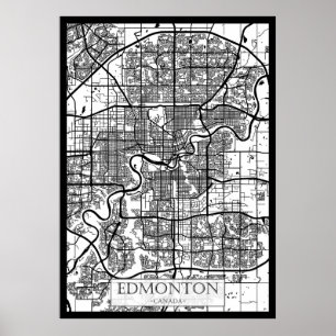 Edmonton Canada Stadkaart Poster