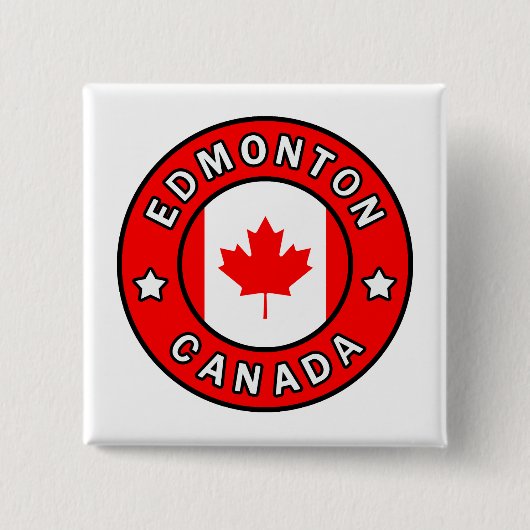 Edmonton Canada Vierkante Button 5,1 Cm (Voorkant)