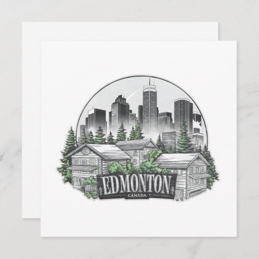 Edmonton City, Canada Kaart (Voorkant / Achterkant)