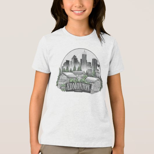 Edmonton City, Canada Tri-Blend Shirt (Voorkant)