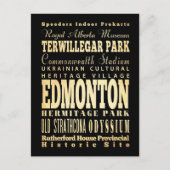 Edmonton City of Canada Typography Art Briefkaart (Voorkant)