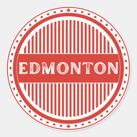 Edmonton City Pride Emblem – Canadian Identity Ronde Sticker (Voorkant)