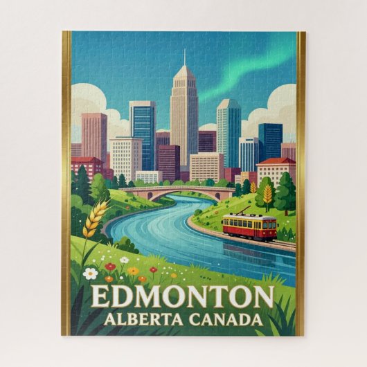 Edmonton River Valley Alberta Reizen Legpuzzel (Verticaal)