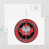Edmonton Ronde Poolse Canadese Leaf Briefkaart (Voorkant / Achterkant)