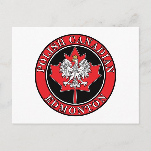 Edmonton Ronde Poolse Canadese Leaf Briefkaart (Voorkant)