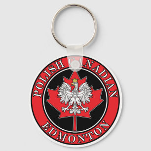 Edmonton Ronde Poolse Canadese Leaf Sleutelhanger