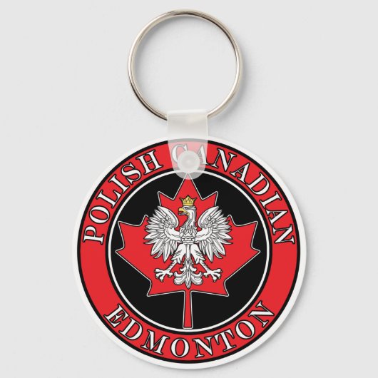 Edmonton Ronde Poolse Canadese Leaf Sleutelhanger (Voorkant)