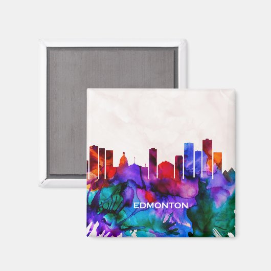 Edmonton Skyline Magneet (Voorkant / Achterkant)