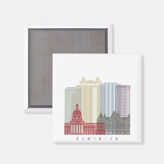 Edmonton skyline poster magneet (Voorkant / Achterkant)