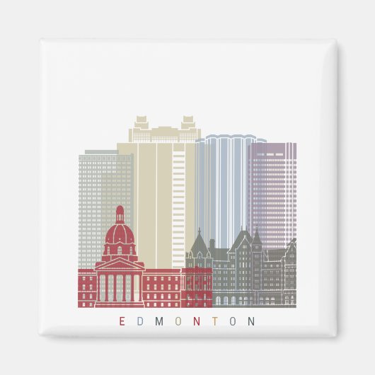 Edmonton skyline poster magneet (Voorkant)