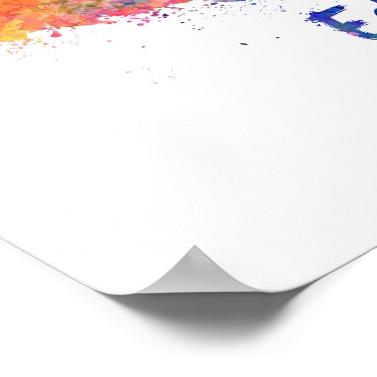 Edmonton V2 skyline in watercolor Poster (Hoek)