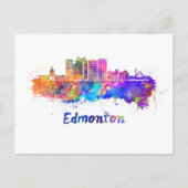 Edmonton V2 skyline in waterverf Briefkaart (Voorkant)