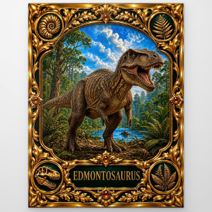 Edmontosaurus, met juwelen versierde erfstuk kunst briefkaart