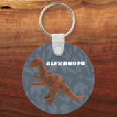 Edmontosaurus Speelgoed Dinosaur Oranje en Blue Gr Sleutelhanger (Voorkant)