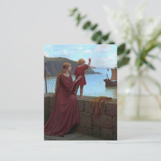 Edmund Blair Leighton - Afscheid Briefkaart (Staand voorkant)