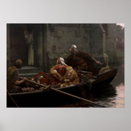 Edmund Blair Leighton - In Tijd van Gevaar Poster (Voorkant)