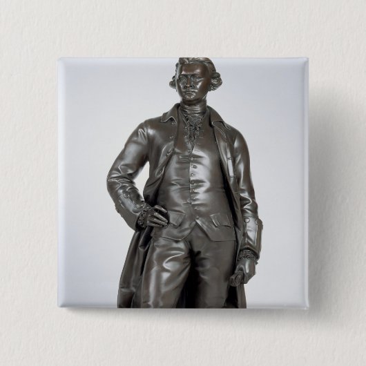 Edmund Burke (1729-97) 1865 (brons) Vierkante Button 5,1 Cm (Voorkant)