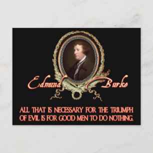 Edmund Burke Quote: Evil Triumphs Briefkaart