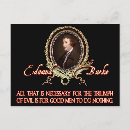 Edmund Burke Quote: Evil Triumphs Briefkaart (Voorkant)
