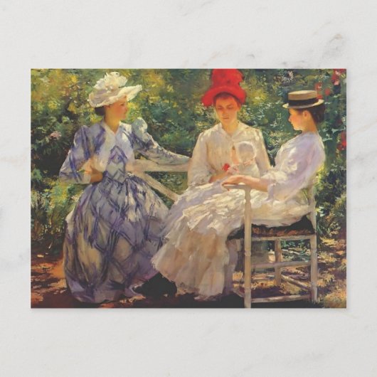 Edmund Charles Tarbell - in een tuin Briefkaart (Voorkant)