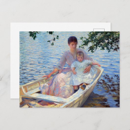 Edmund Charles Tarbell Moeder en Kind in een Boat. Briefkaart (Voorkant / Achterkant)