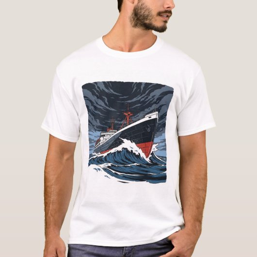 Edmund Fitzgerald Great Lakes Storm Kunst T-shirt (Voorkant)