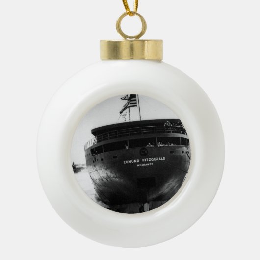 Edmund Fitzgerald Keramische Bal Ornament (Voorkant)