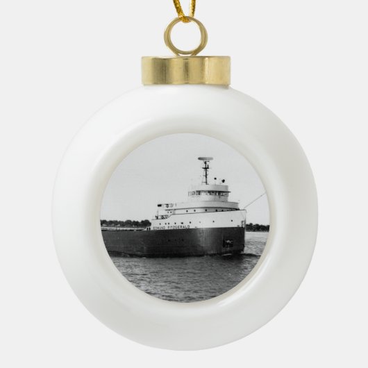 Edmund Fitzgerald Keramische Bal Ornament (Voorkant)