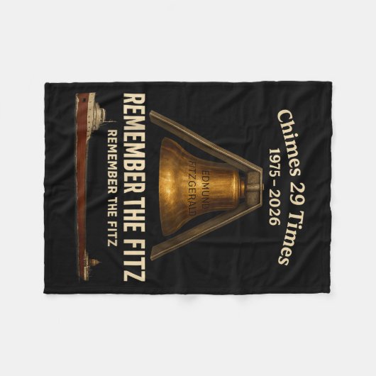 Edmund Fitzgerald, Remember The Fitz Great Lakes M Fleece Deken (Voorkant (Horizontaal))