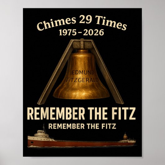 Edmund Fitzgerald, Remember The Fitz Great Lakes M Poster (Voorkant)