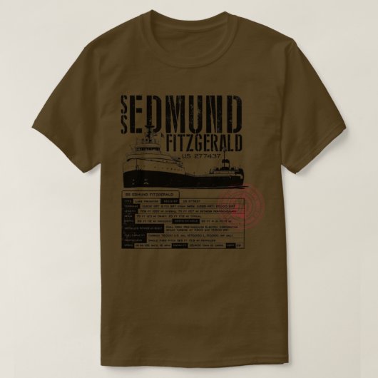 Edmund Fitzgerald T-shirt (Design voorkant)