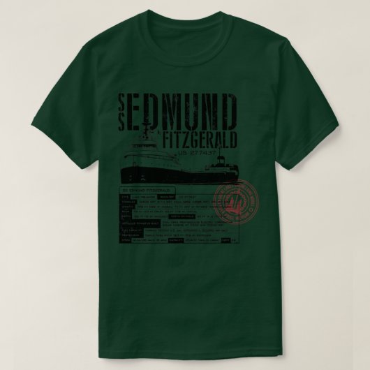 Edmund Fitzgerald T-shirt (Design voorkant)