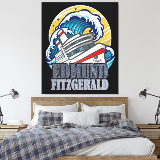 Edmund Fitzgerald | Tribute to the Legendary Ship Canvas Afdruk (Insitu (Slaapkamer))