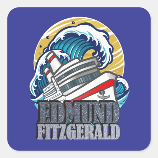 Edmund Fitzgerald | Tribute to the Legendary Ship Vierkante Sticker (Voorkant)