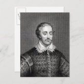 Edmund Spenser, gegraveerd door Burnet Reading Briefkaart (Voorkant / Achterkant)
