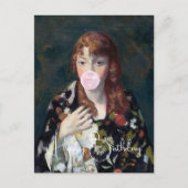 Edna blaast een Happy Birthday-bubblegum uit Briefkaart (Voorkant)