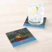 Edna G. glas coaster Glazen Onderzetter (Schuin)