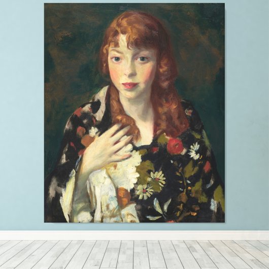 Edna Smith in een Japanse Wrap Canvas Afdruk (Insitu (Houten vloer))