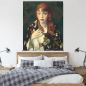 Edna Smith in een Japanse Wrap Canvas Afdruk (Insitu (Slaapkamer))