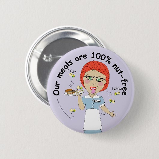 Edna The Lunch Lady Cartoons Ronde Button 5,7 Cm (Voorkant /achterkant)