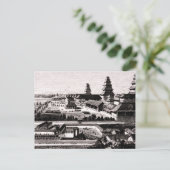 Edo Castle Tokyo Japan Engraving 1800s Briefkaart (Staand voorkant)