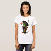 Edo Frog in Kimono met Parasol T-shirt (Voorkant volledig)