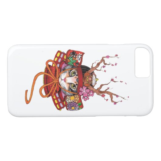Edo japonés Samurai Neko Kitten Case-Mate iPhone Case (Achterkant (Horizontaal))