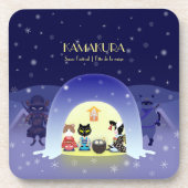 Edo-Neko's sneeuwviering Bier Onderzetter (Voorkant)