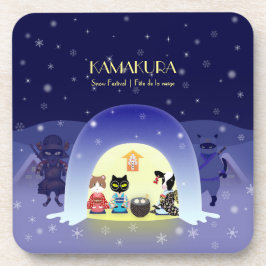 Edo-Neko's sneeuwviering Bier Onderzetter